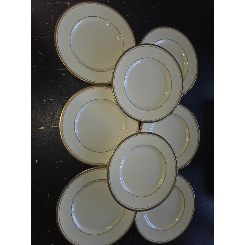 Mikasa Trousdale Ivory Bone China Bread Butter Plates Set 8 Gold Trim 6.5in